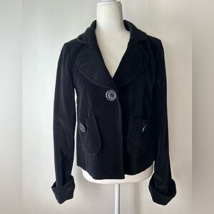 Anthropologie Tulle Black Velvet Jacket